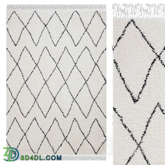 Carpet Think Rugs Boho 8280 White Black