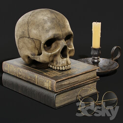 Skull and Books 