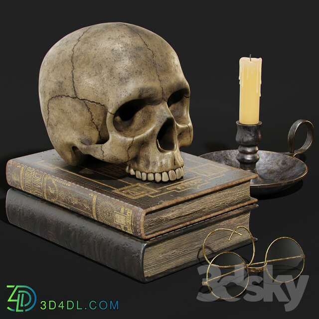 Skull and Books