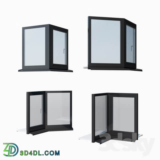 Schuco AWS 65 aluminum windows set 3