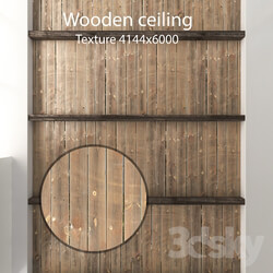 Wooden ceiling with beams 04 