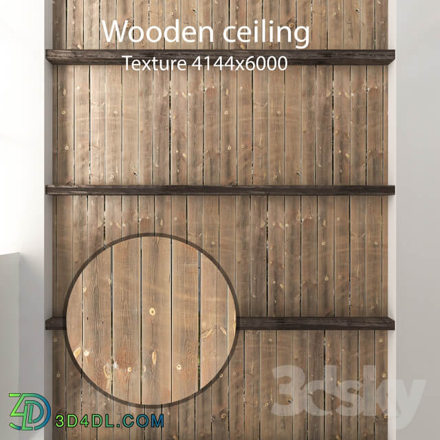 Wooden ceiling with beams 04