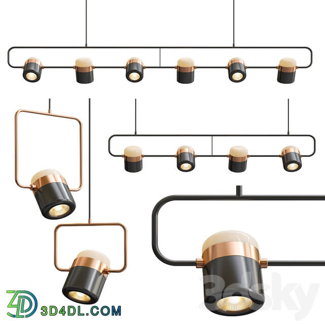 Ling PL6 4 1 Linear Suspension Light Pendant light 3D Models