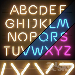 Other decorative objects Light modules. Set 06. Neon Alphabet 