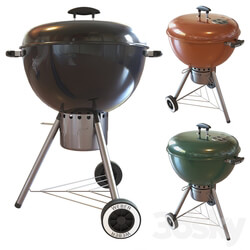 Street grill barbecue Weber One Touch Gold Charcoal Grill 3D Models 
