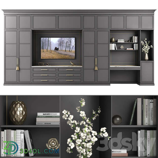 Furniture composition 48 TV Wall 3D Models