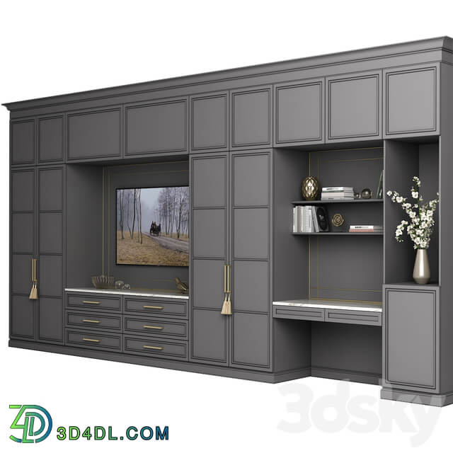 Furniture composition 48 TV Wall 3D Models