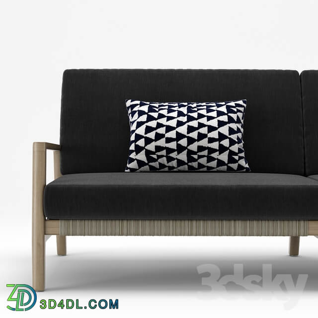 RH Outdoor Mesa teak sofa