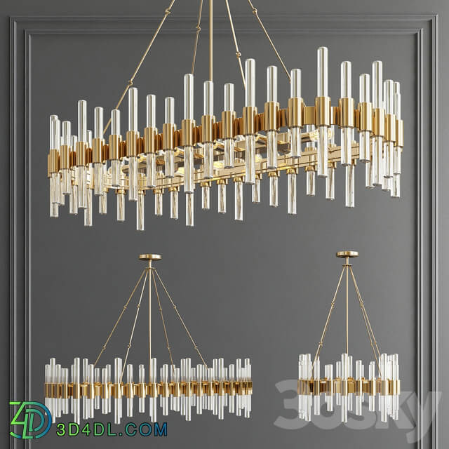 Haskell Chandelier By Arteriors 2 Pendant light 3D Models