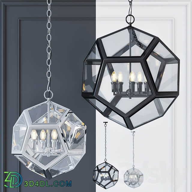 Chandelier Eichholtz Yorkshire M black Pendant light 3D Models