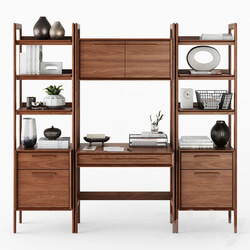 C B Tate Bookcase Desk and File Cabinets Rack 3D Models 