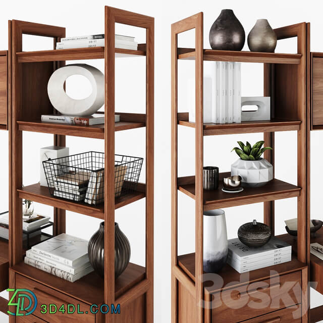 C B Tate Bookcase Desk and File Cabinets Rack 3D Models