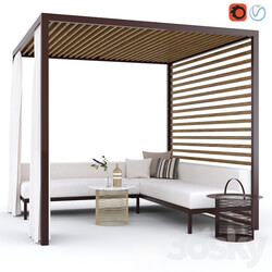 Garden arbor with sofa Kettal Pavilion Gazebo Other 3D Models 