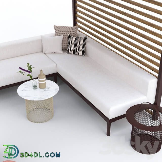Garden arbor with sofa Kettal Pavilion Gazebo Other 3D Models