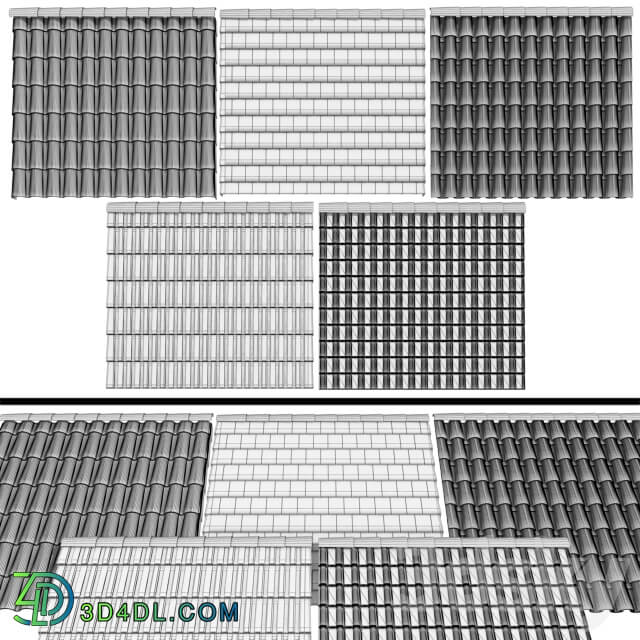 Metal tile and ceramic tile 3D Models