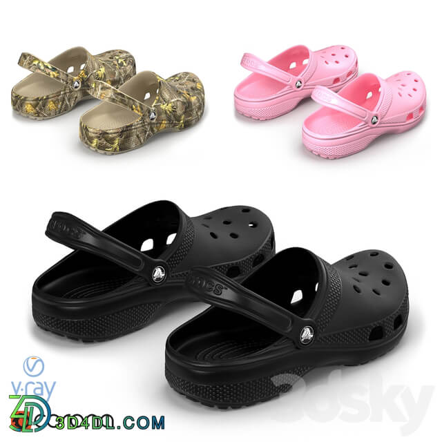 Crocs classic Footwear 3D Models