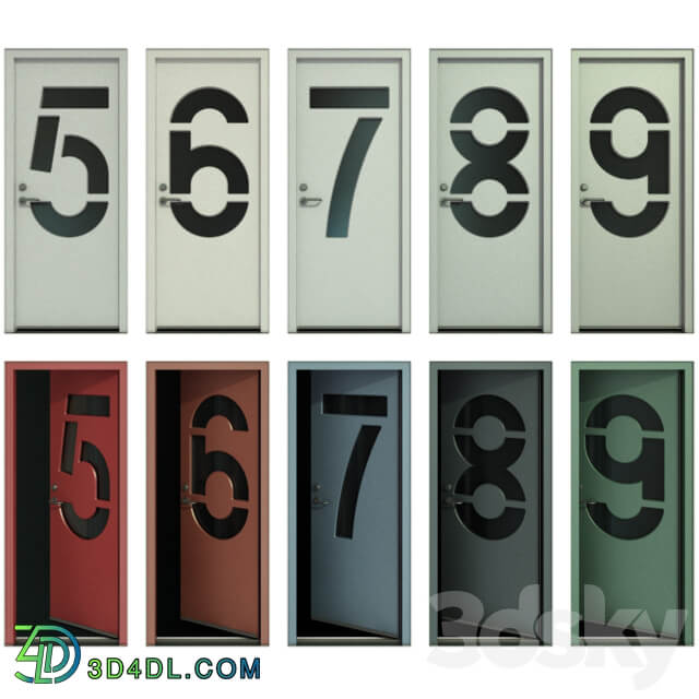 Door with numbers Part II 3D Models