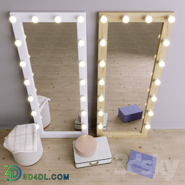 Decorative set and floor make up mirror
