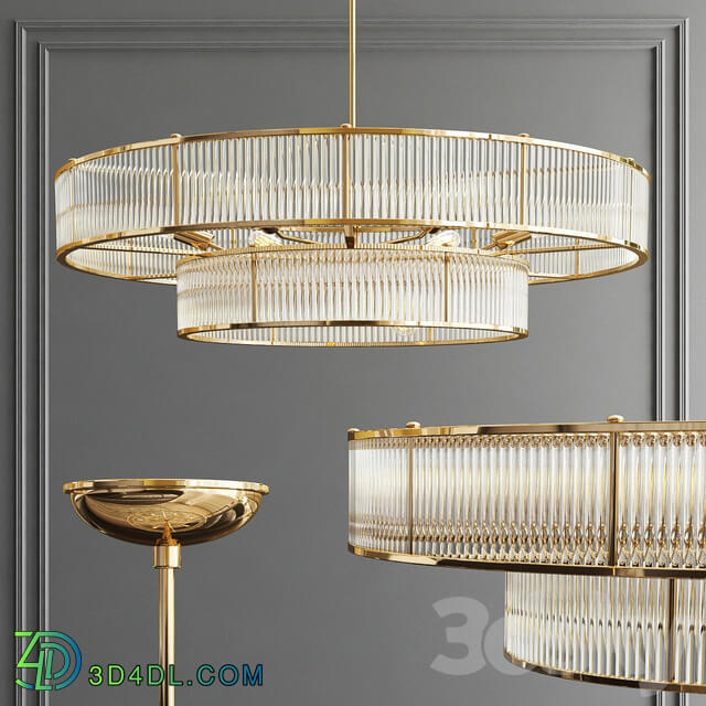 RH Marais Round Chandelier Pendant light 3D Models