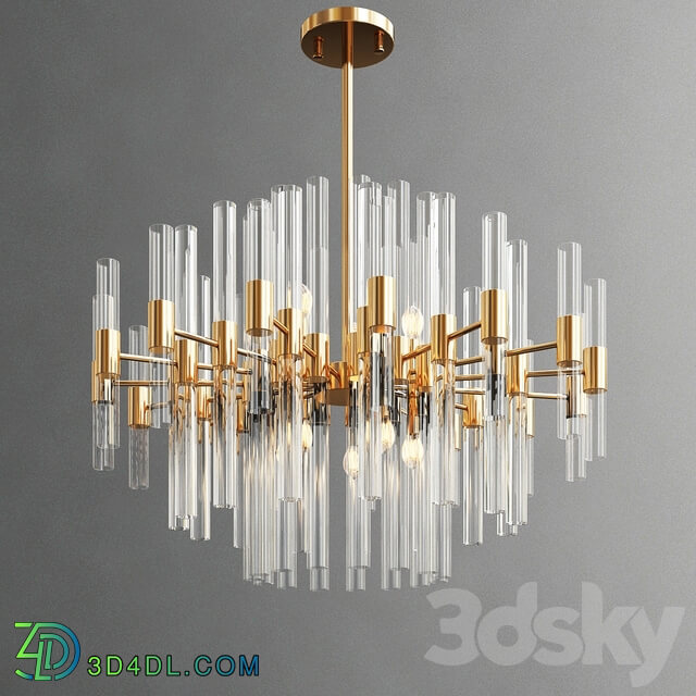 Luxury Crystal Glass Tubes Pendant light 3D Models