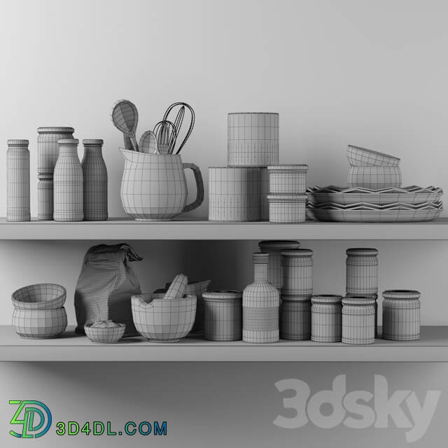 kitchen decor set 03 3D Models