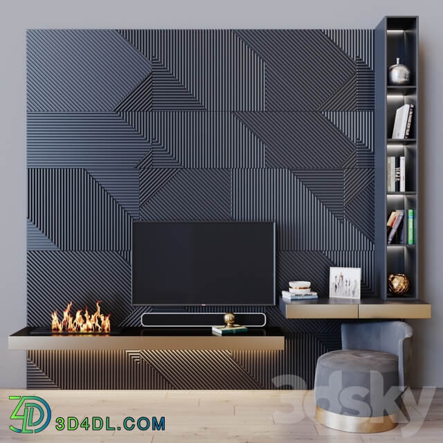 tv set 61 TV Wall 3D Models