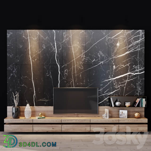 tv set 71 TV Wall 3D Models