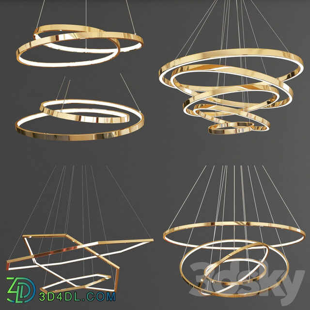 Four Exclusive Chandelier Collection 4 Pendant light 3D Models