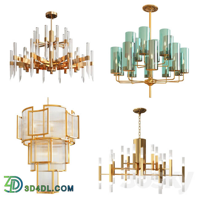 Four Exclusive Chandelier Collection 5 Pendant light 3D Models