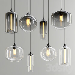 Smoky Clear Glass Shade Pendant Lights Pendant light 3D Models 