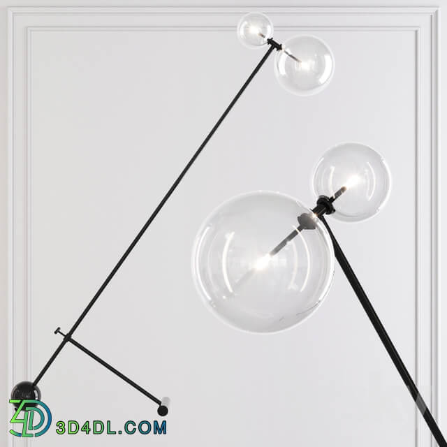 Restoration Hardware Glass Globe Mobile BOOM FLOOR LAMP Black