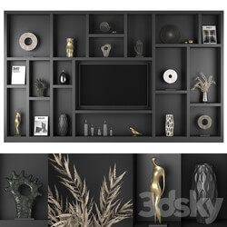 Furniture composition 71 TV Wall 3D Models 