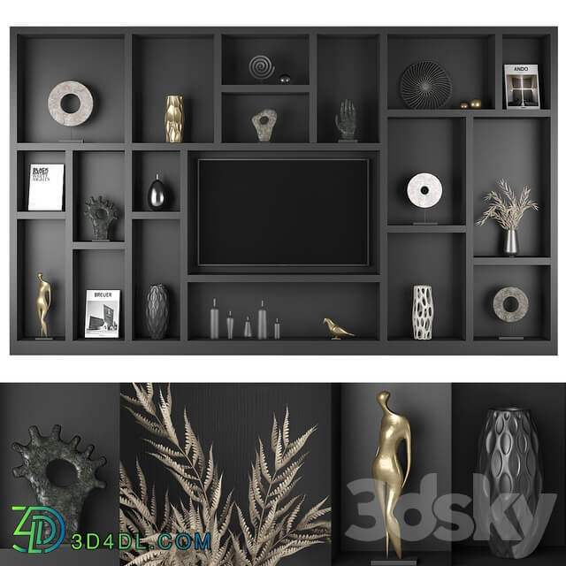 Furniture composition 71 TV Wall 3D Models