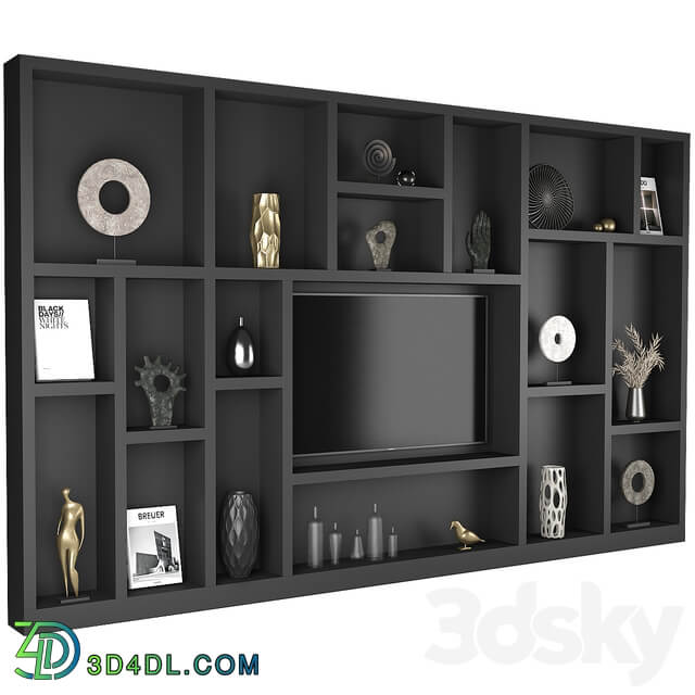 Furniture composition 71 TV Wall 3D Models