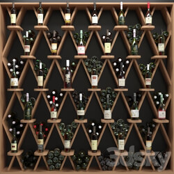 Wine shelf in a liquor store 2. Alcohol 3D Models 