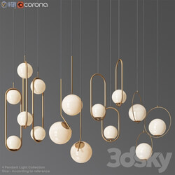 Ceiling Light Collection 3 4 Type Pendant light 3D Models 