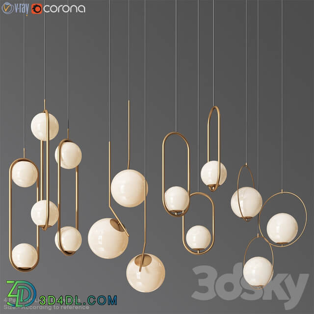 Ceiling Light Collection 3 4 Type Pendant light 3D Models