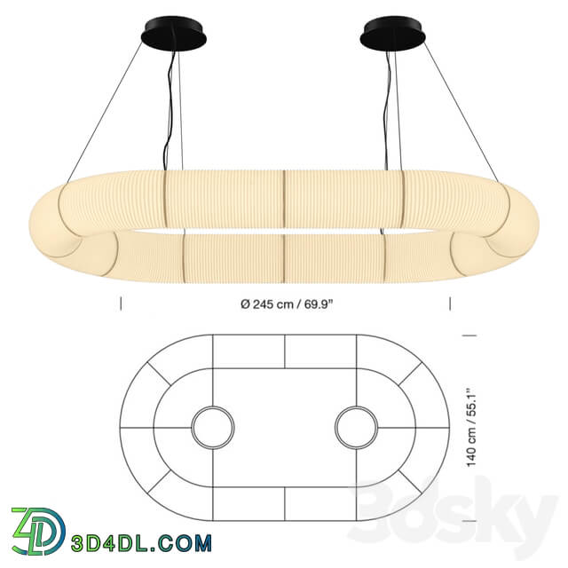 Tekio Circular Pendant light 3D Models