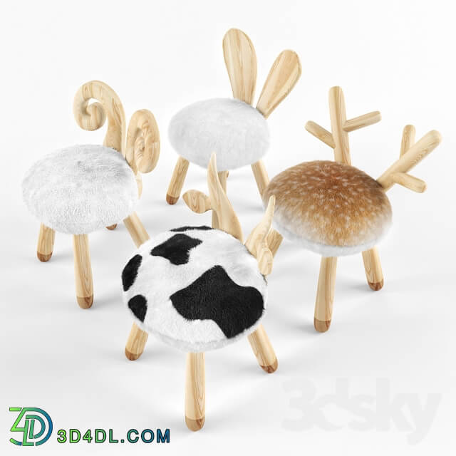 Table Chair animal wooden set