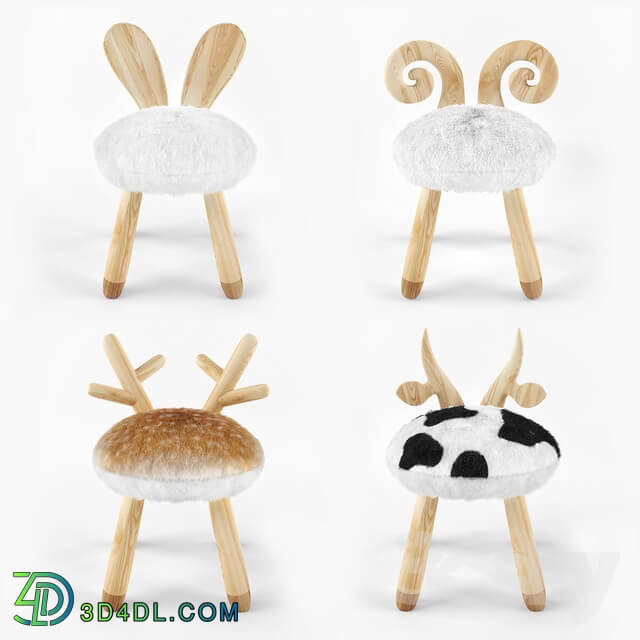 Table Chair animal wooden set