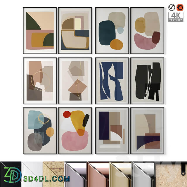 Abstract posters 3D Models