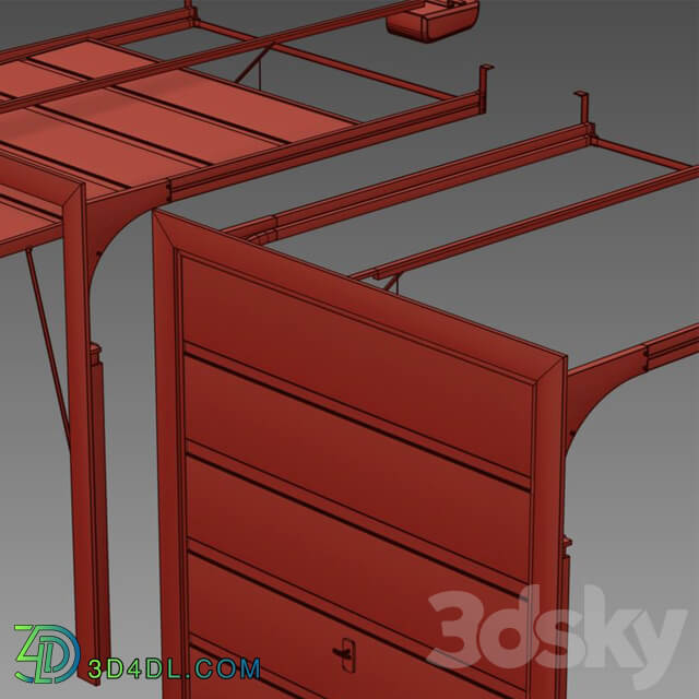 Automatic overhead garage doors Facade element 3D Models