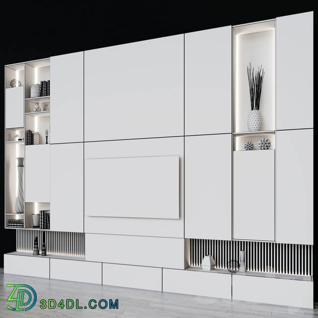 tv zone TV Wall 3D Models