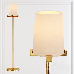 Restoration Hardware PAUILLAC TABLE LAMP Fabric shade and Brass 