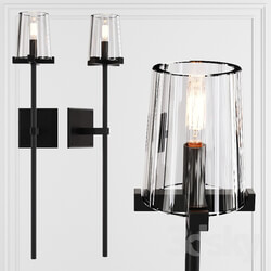 Restoration Hardware PAUILLAC TORCHE SCONCE Glass shade and Black 