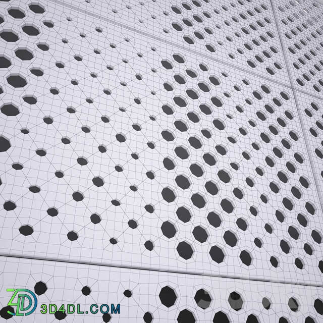 perforated metal panel N23 3D Models