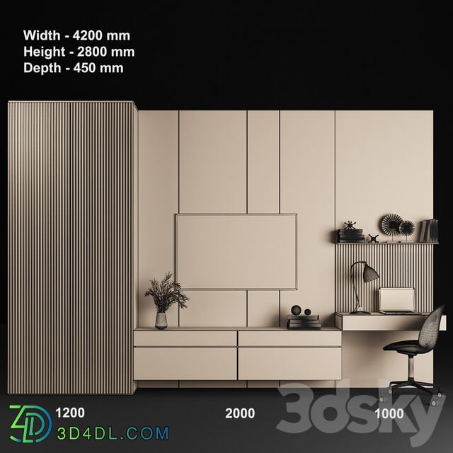 Furniture Arrangement 78 TV Wall 3D Models