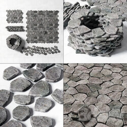 Rock Stone paving wall road Rocky Stone for paving road walls 3D Models 