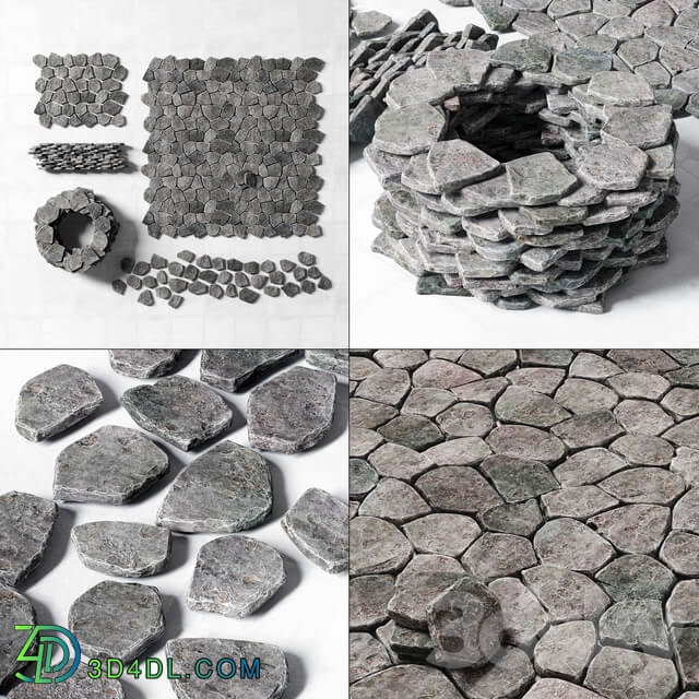 Rock Stone paving wall road Rocky Stone for paving road walls 3D Models