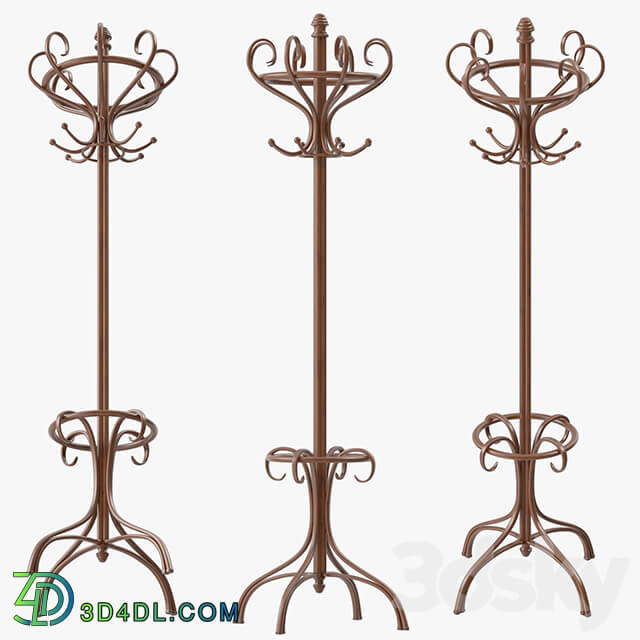 Bentwood Hat Coat Stand Clothes 3D Models